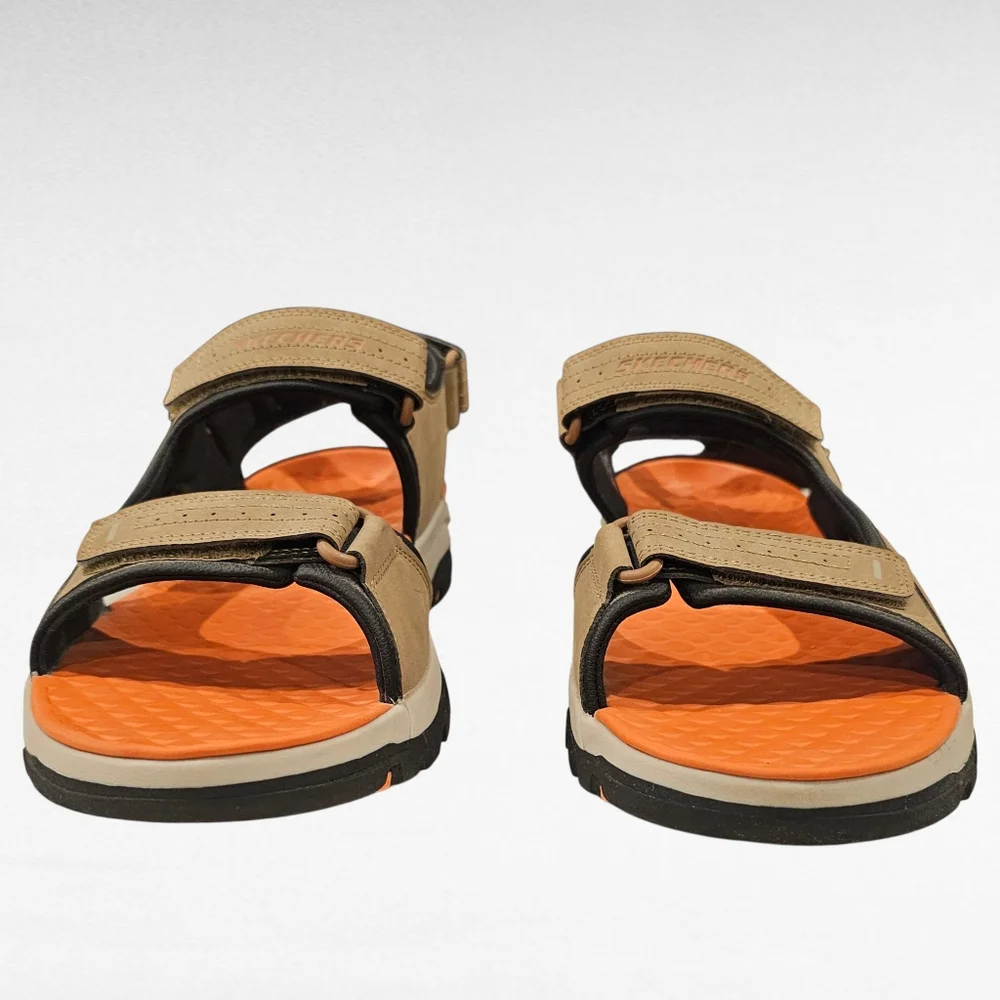 Skechers Men's Tresmen Garo Sandals Relaxed Fit Luxe Foam 204105 Tan Size 13